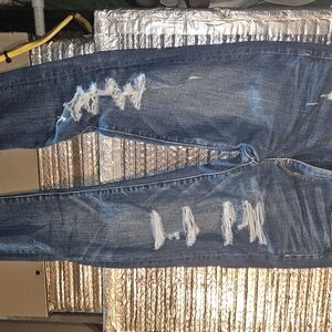 American Eagle Outfitters Men's Ripped Dark Blue Skinny Jeans